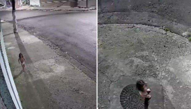 Criança de 3 anos é vista andando sozinha na rua apenas de fralda procurando a mãe